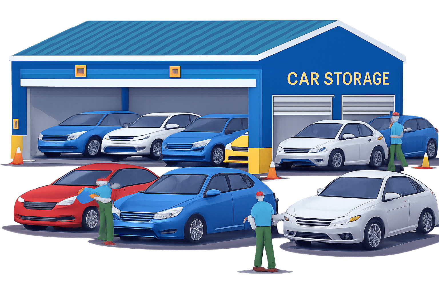 Secure car storage facility